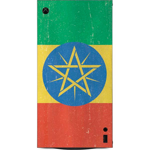 Ethiopia Flag Distressed XBox Series X Digital Edition Console Skin